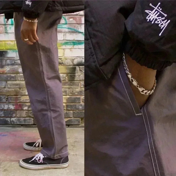 Stussy Nylon Folsom Beach Pants medium Grape - Picture 13 of 17